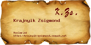 Krajnyik Zsigmond névjegykártya